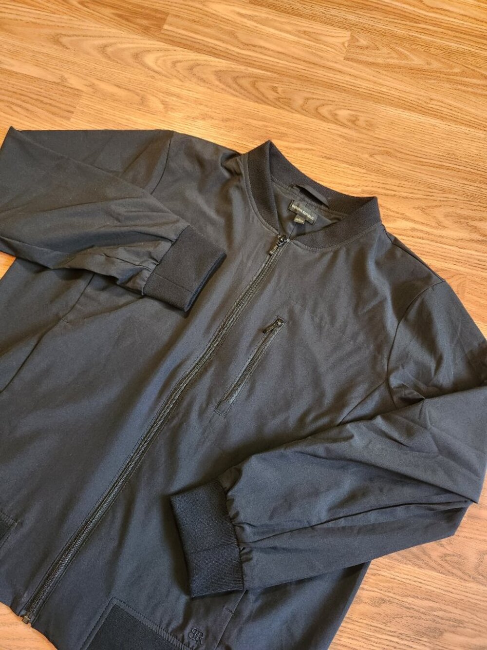 Banana Republic Women's Large Black Stretch Flyweight Full Zip Bomber Jacket